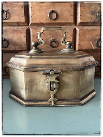 Antique brass paan box