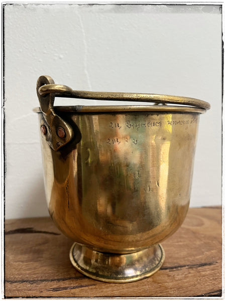 Antique brass ice bucket