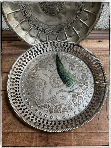 Vintage etched jaali plate
