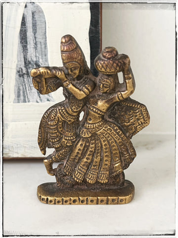 Antique Krishna + Radha