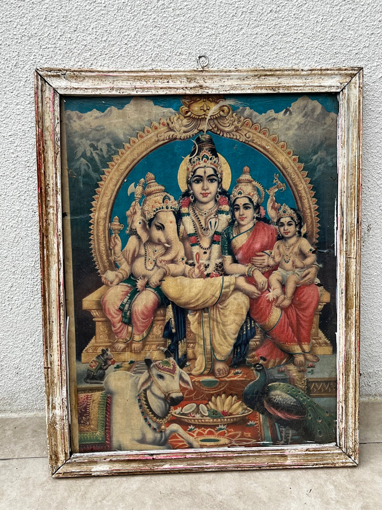 Vintage Shiva + family lithograph