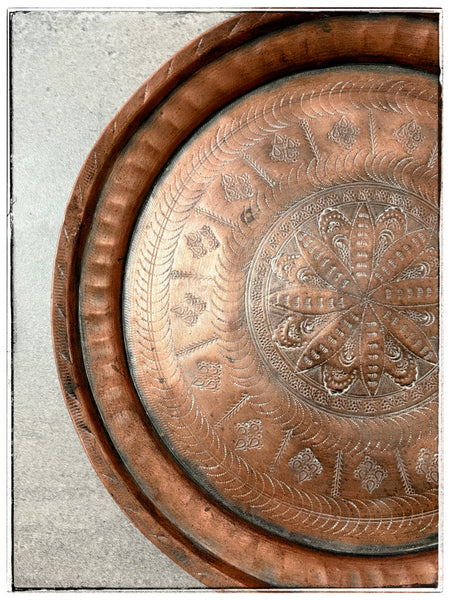 Antique copper tray