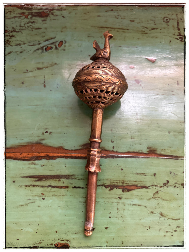 Antique brass rattles