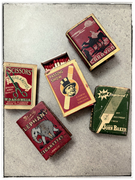 Vintage matchbox covers