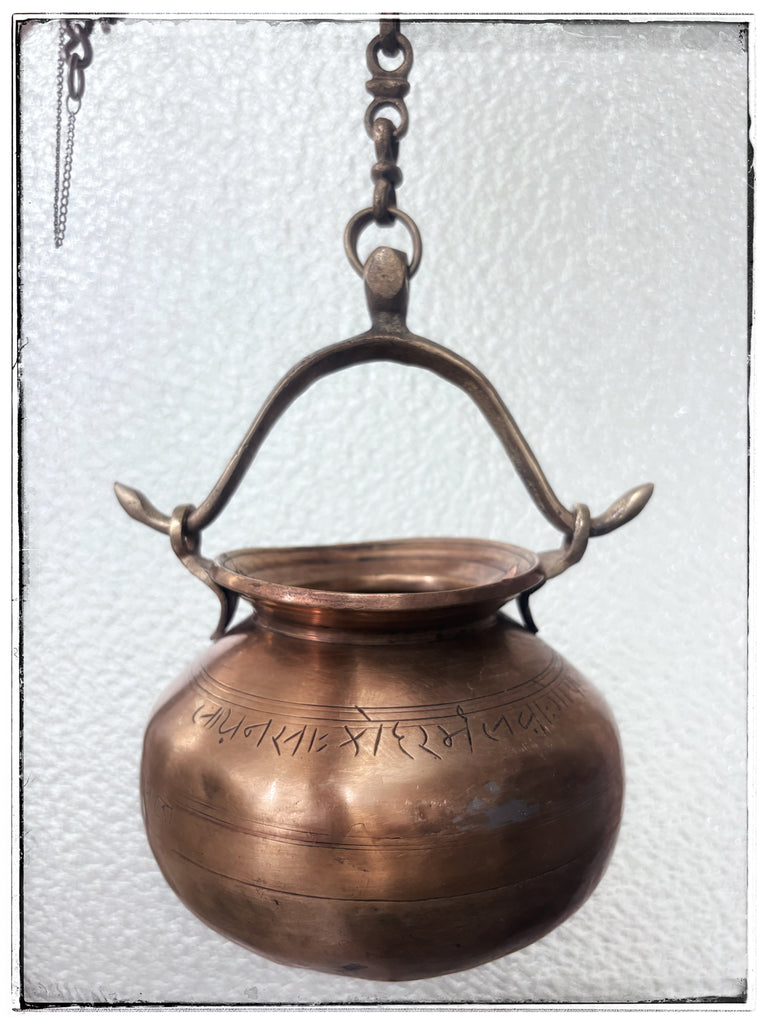 Antique hanging lota