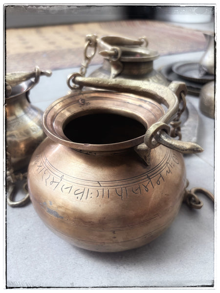 Antique hanging lota