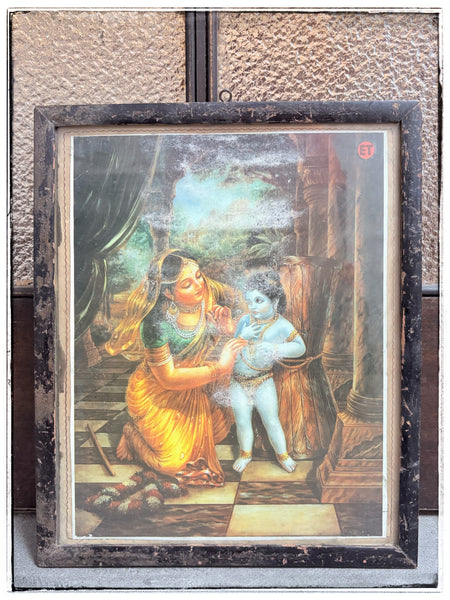 Antique baby Krishna print