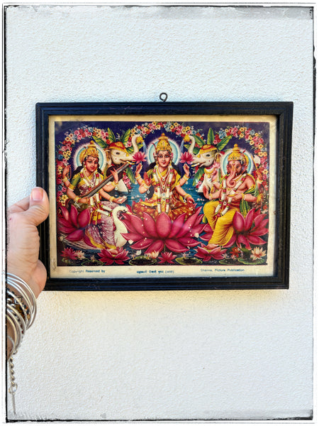Vintage Diwali pooja print