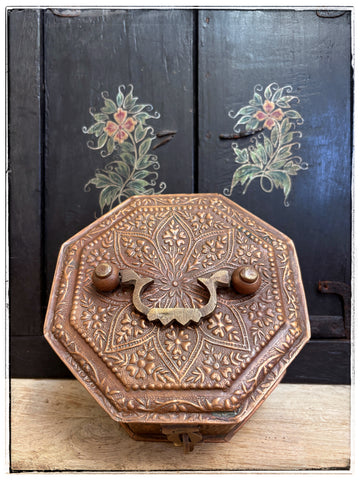 Antique embossed copper tin