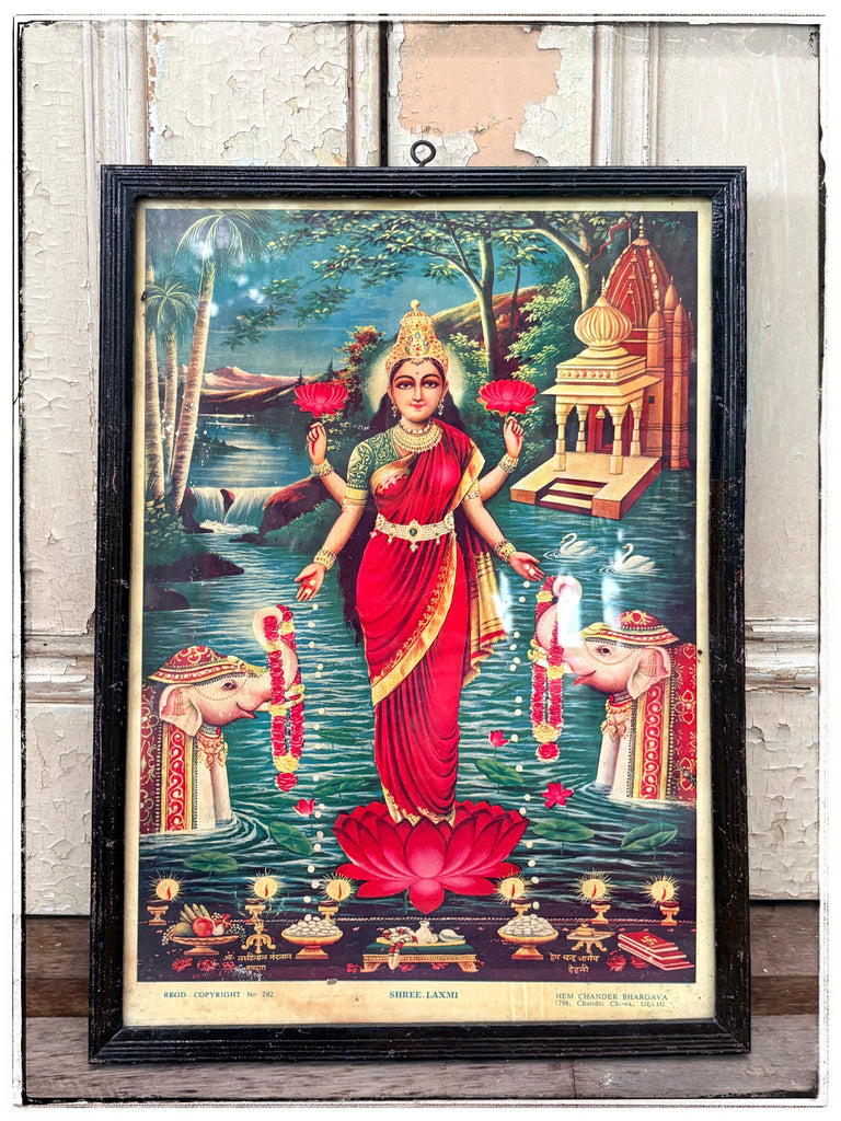 Vintage red Shree Laxmi print