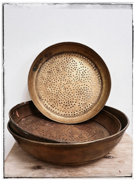 Antique grain sieves