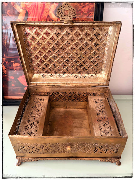 Antique jaali jewellery box