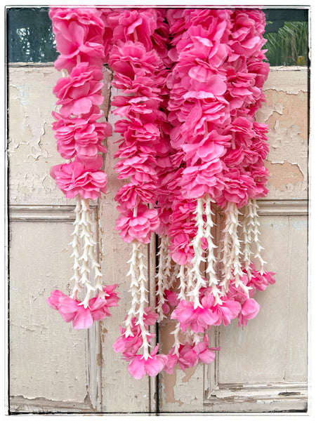 Pink cloth flower garlands