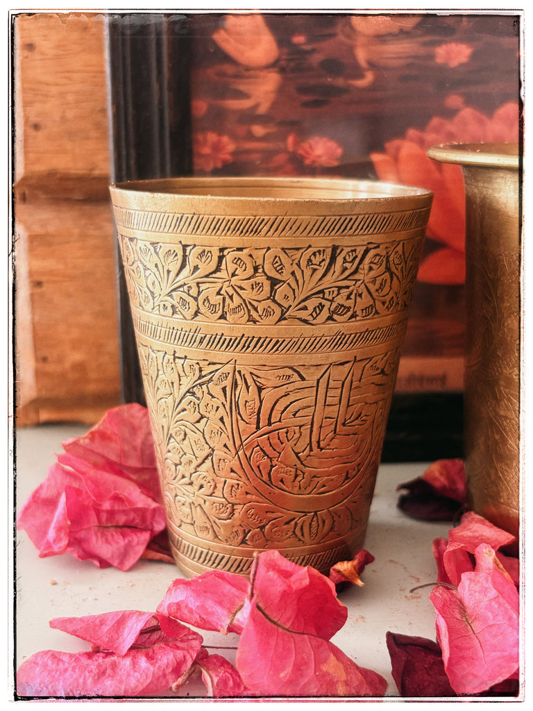 Small brass lassi cups