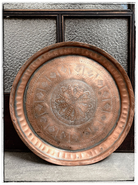 Antique copper tray