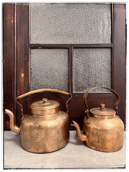 XL Vintage brass chai pot
