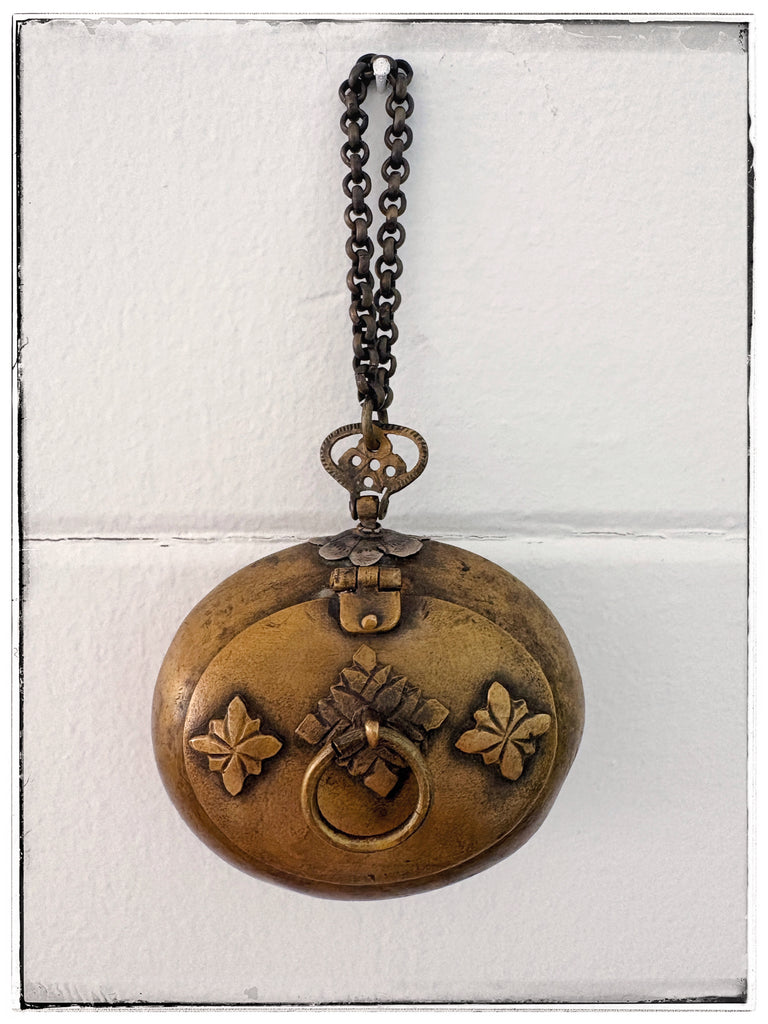 Antique brass snuff tin