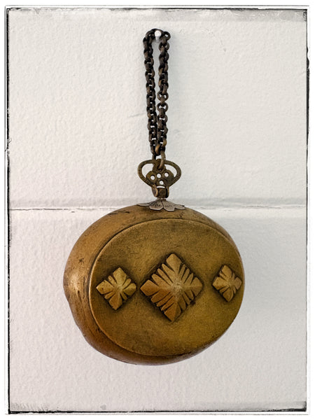 Antique brass snuff tin