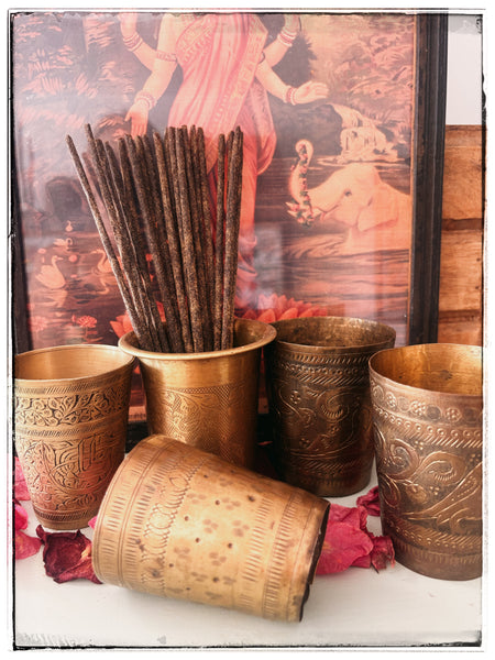 Small brass lassi cups