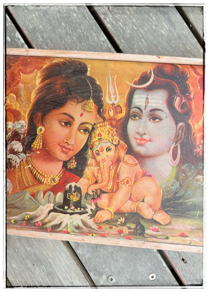 Vintage Shiva puja tin