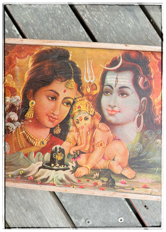 Vintage Shiva puja tin