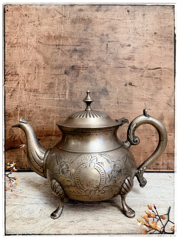 Antique brass teapot