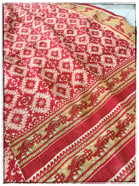 Extra Large Red Vintage Kantha