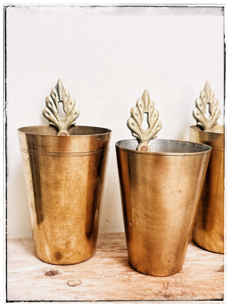 Vintage brass hanging cup