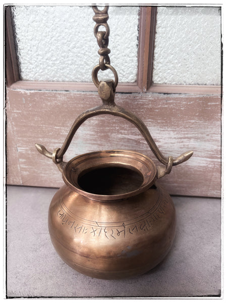 Antique hanging lota