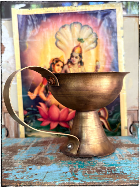 Large brass dhoop burner