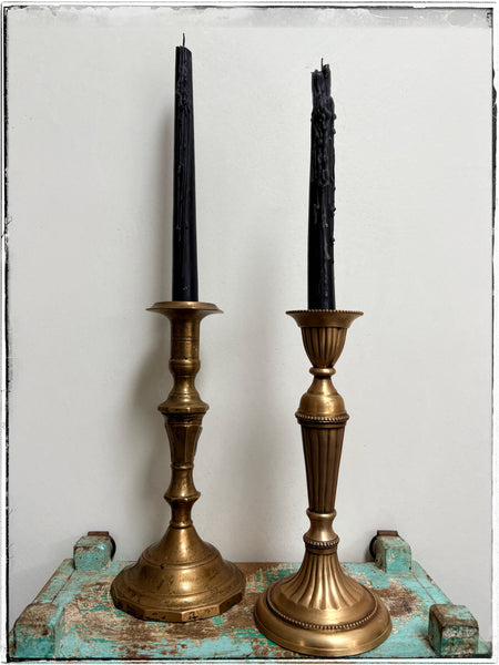 Antique brass candlesticks