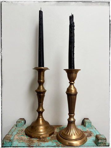 Antique brass candlesticks