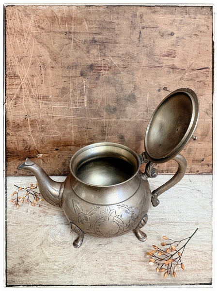 Antique brass teapot