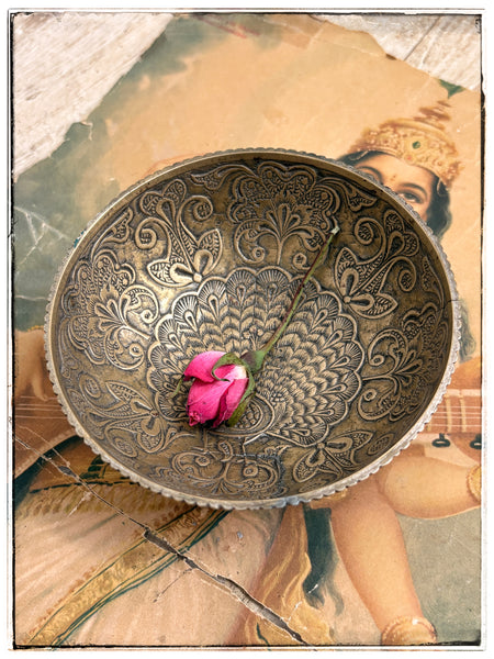Small vintage peacock bowl