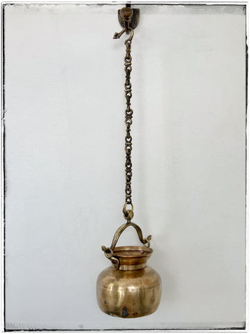 Antique hanging brass lota