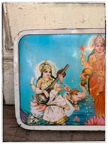 Vintage Laxmi puja tin