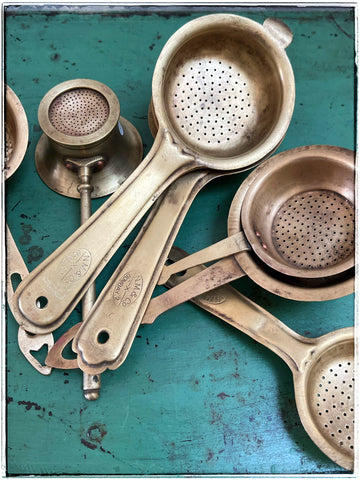 Vintage pressed tea strainers