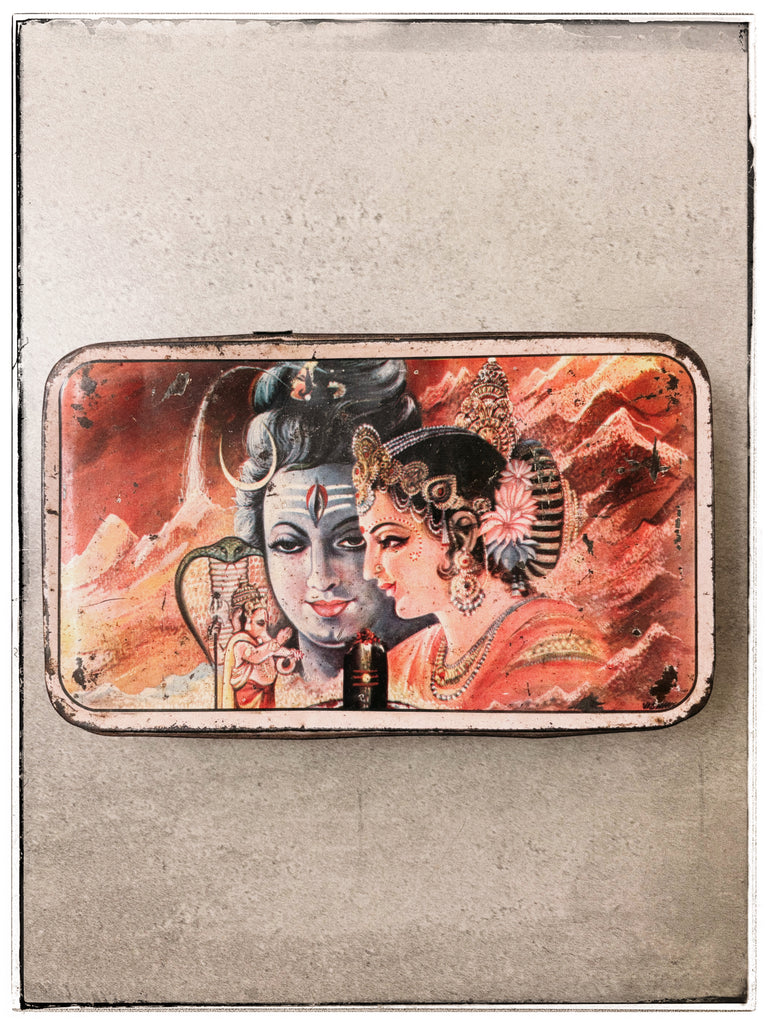 Vintage Shiva and Parvati tin