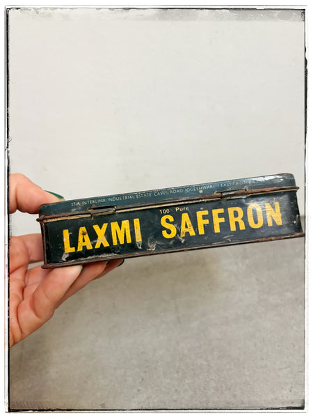 Vintage Laxmi Saffron tin