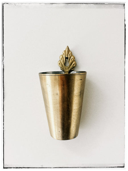 Vintage brass hanging cup