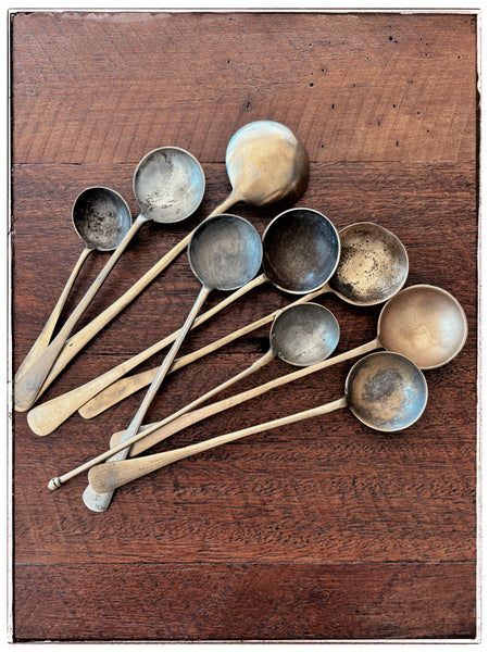 Vintage brass serving spoons