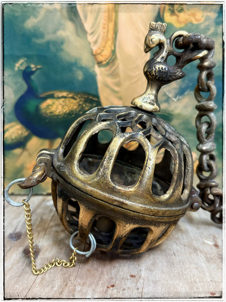 Brass incense cage burner
