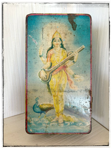 Vintage Saraswati tin