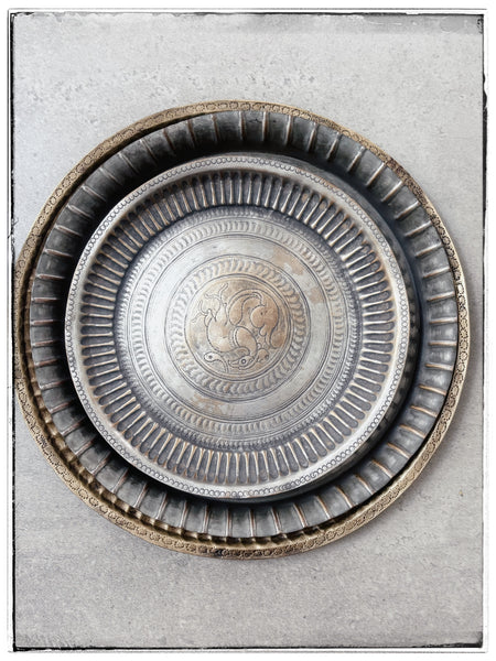 Antique brass offering plates