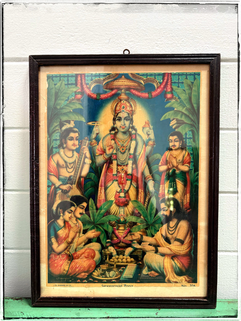 Vintage Satyanarayan pooja print