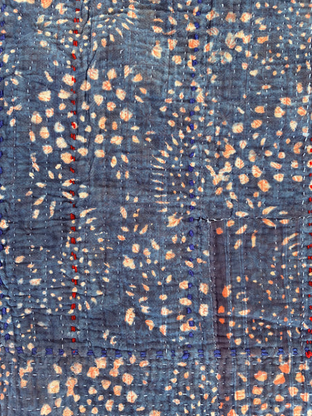 Antique kantha quilt- indigo dyed