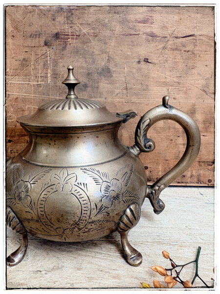 Antique brass teapot