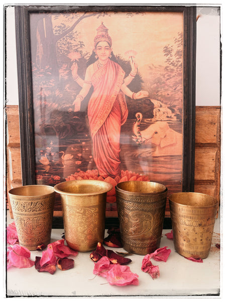 Small brass lassi cups
