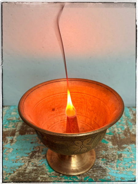 Antique brass dhoop burning cups