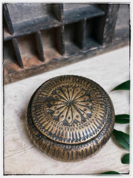 Antique etched tin